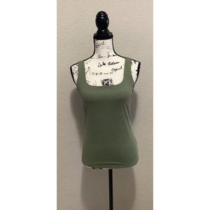 Nine West Green Square Neck Sleeveless Tank Top Size M